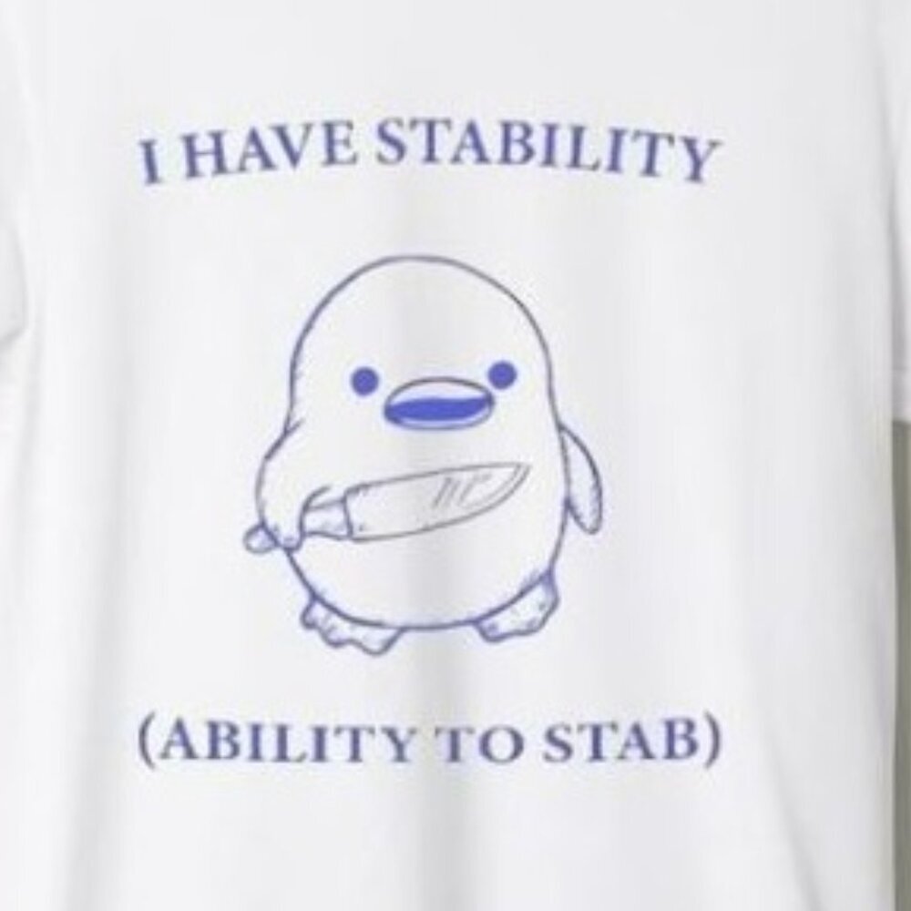 I Have Stability Ability To Stab Funny Graphic T-Shirt Sarcastic Humor Casual 05 - Picture 2 of 5